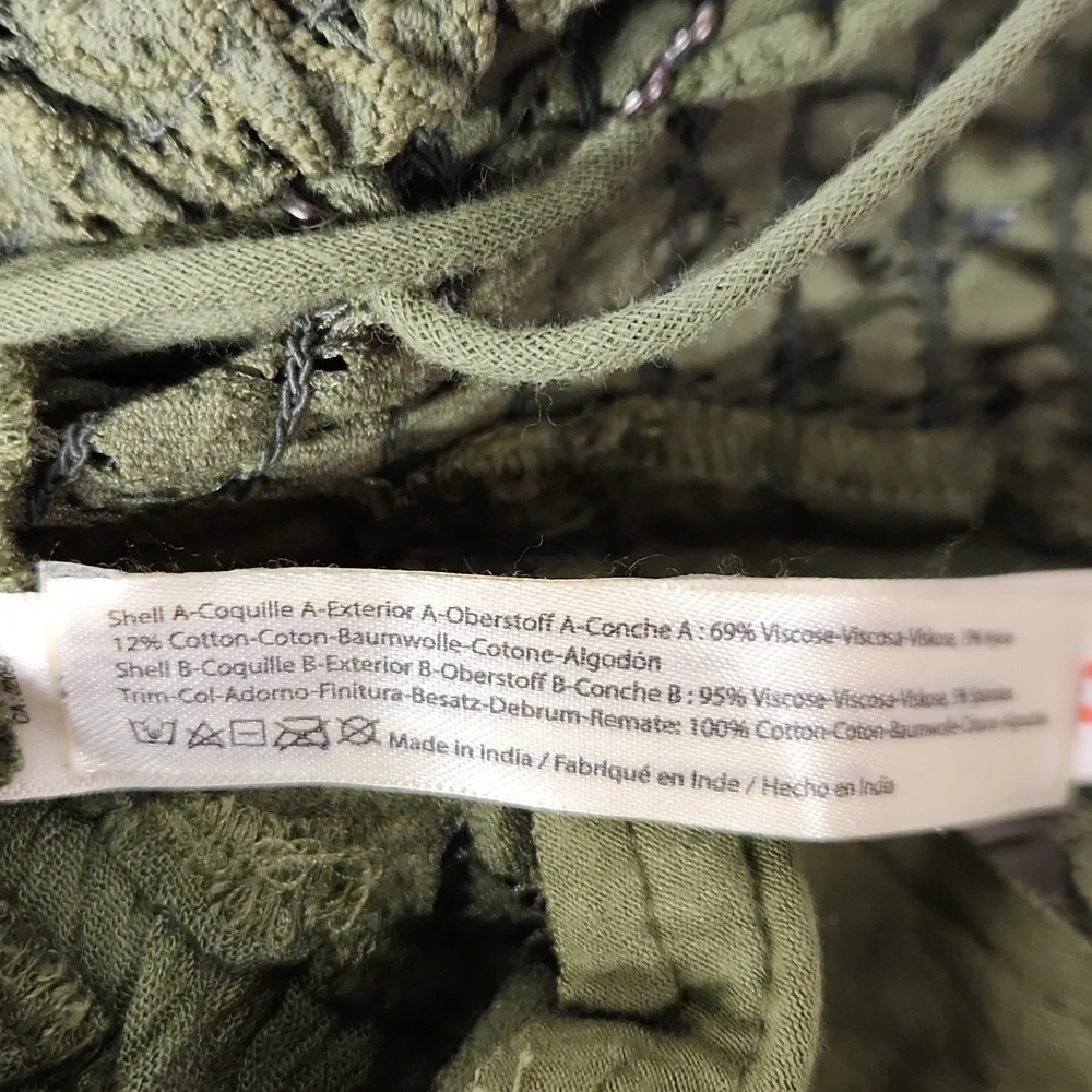 NWT FREE PEOPLE Intimately Women's sz S Olive color adjustable straps tunic - Picture 8 of 8